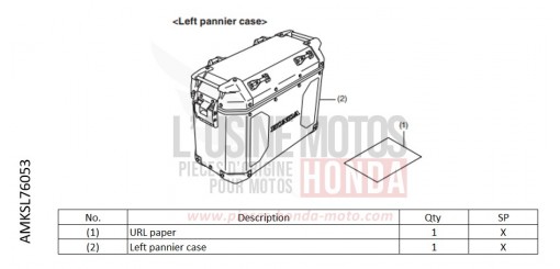 KIT,L PANNIER CASE (AL) CRF1100D2N de 2022